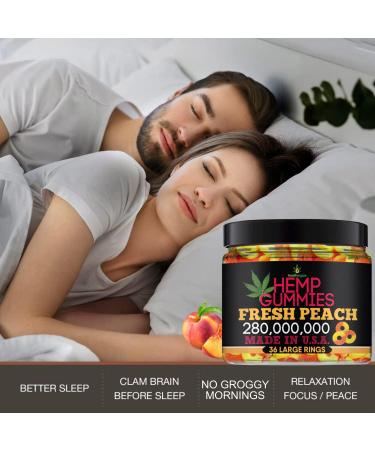Hemp Gummies for Peace and Relaxation-High Potency Hemp Oil Gummys Peach-Fresh Full Flavor-Natural Hemp Edibles-for Back, Knees, Calm, Sleep, Discomfort-36 Large Rings-Made in USA - Buy Online on GoSupps.com