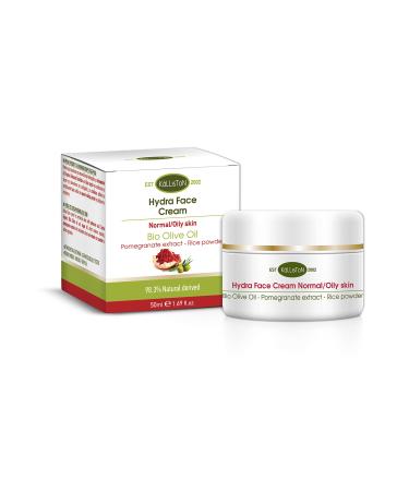 Kalliston Hydra Active Face Cream Organic Olive and Argan Oil with Pomegranate Extract Antioxidant Action Cream Ammonia-Free All Natural-Ingredients Product of Greece 1.69 oz 1.69 Fl Oz (Pack of 1)