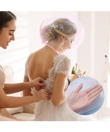 Flutesan 3 Pieces Makeup Protector Hood - Nylon Chiffon Zipper Closure Face Cover for Women | Ideal for Weddings & Beauty (Pink - Buy Online on GoSupps.com