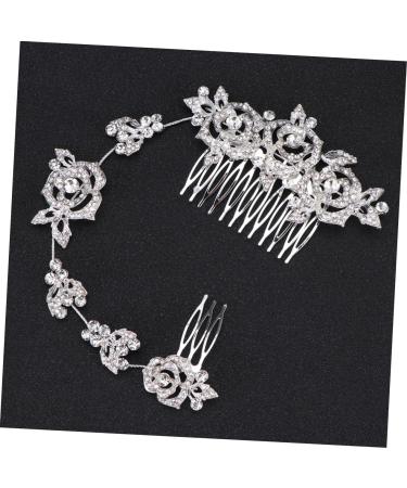 DOITOOL Hair Comb Floral Rhinestone Hair Pin Bride Wedding Headgear - Buy Online on GoSupps.com