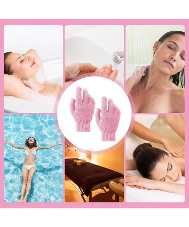 Sibba Exfoliating Peeling Gloves | Reusable Massage Scrubbing Gloves for Body & Shower | Pink Rose - Buy Online on GoSupps.com