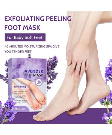 Foot Peel Mask Lavender Foot Mask Foot Mask for Baby Soft Skin Remove Dead Skin Mask Gel for Men and Women Feet Peeling Mask Exfoliating Foot Masks Remove Hard Skin - Buy Online on GoSupps.com
