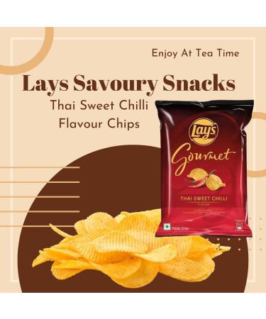 Lays Gourmet Potato Chips (Thai Sweet Chilli) Flavor (36 Gram) - Slow-Cooked Potato Chips Snacks (Pack of 4) - Buy Online on GoSupps.com