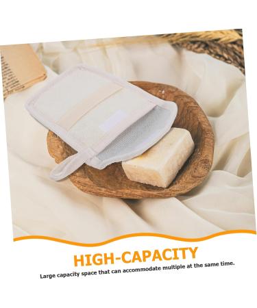 VINTORKY 3pcs Handmade Soap Storage Bag Face Soap Bath Sponges Shower Soap Holder And Acid Soap Black Flax - Buy Online on GoSupps.com