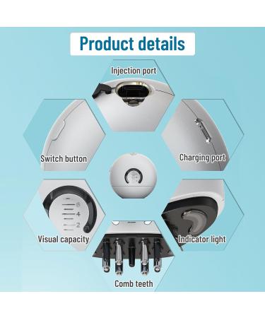 Scalp Massage Brush & Hair Oil Applicator - Electric Device with Red & Blue Light for Hair Growth | High Frequency Vibration & Essential Oil Serum - Buy Online on GoSupps.com