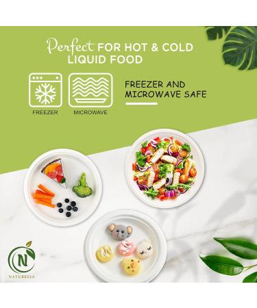 Naturelia 7-Inch Sugarcane Fiber Bagasse Plates with Partition- Pack of 50-100% Compostable and Biodegradable- Eco-Friendly Heavy-Duty Disposable Plates- Perfect for Parties Events and Everyday Use 7" - Buy Online on GoSupps.com