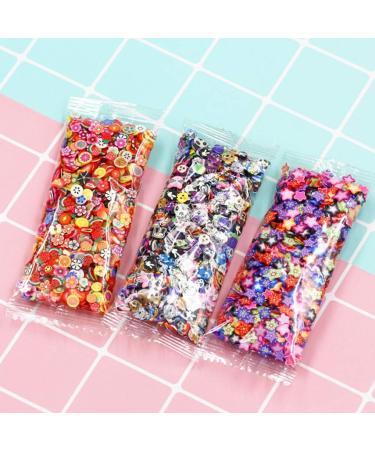 Rongweiwang 1000 Pcs 3D Polymer Clay Nail Slices - Cartoon Flower Fruit Nail Art Decorations for Spring Manicure - Buy Online on GoSupps.com