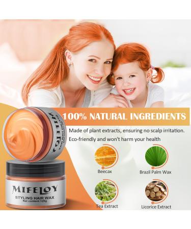 Orange Temporary Hair Color Wax | Instant Hairstyle Cream for Women & Youth | Party & Cosplay Hair Pomade - 4.23oz - Buy Online on GoSupps.com