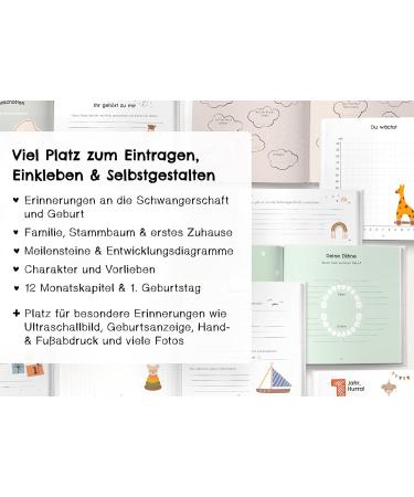 Baby Album My First Year | Baby Memory Book for Newborn Moments | Perfect Gift for Boys & Girls | Boho Style Baby Book - Buy Online on GoSupps.com