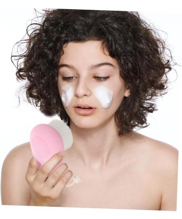 Shop Housoutil Soft Fur Cleansing Makeup Brush Scrubber - Exfoliating Facial Brush for Women - Pink Face Scrubber & Cleanser for Radiant Skin - Buy Online on GoSupps.com