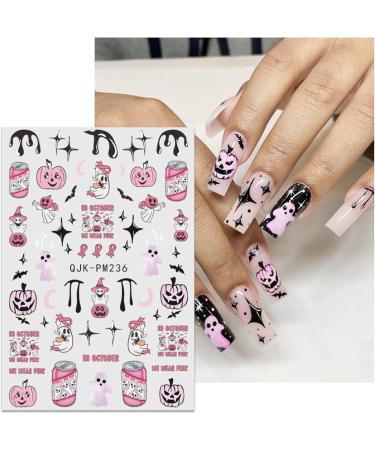 JMEOWIO 9 Sheets Halloween Nail Art Stickers Decals Self-Adhesive Cute Colorful Ghost Nail Supplies Nail Art Design Decoration Accessories - Buy Online on GoSupps.com
