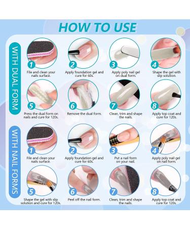 Vrenmol Poly Nail Gel Set - 6 Colors French Manicure Starter Kit for Professional Nails - Blue Green Glitter Enhancement Gel for Salon & Home DIY - Buy Online on GoSupps.com