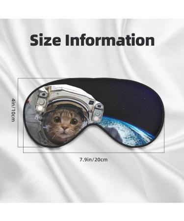 Cat Astronaut Print Eye Mask - Soft Sleep Blindfold with Elastic Strap for Travel & Night Sleep - Buy Online on GoSupps.com