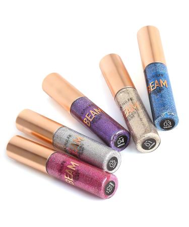 FOCALLURE Beam Eyeliner - Metallic Glitter Waterproof Liquid Eyeliner Pencil - Long Lasting Sparkling Makeup - 01 PLATINUM - Buy Online on GoSupps.com