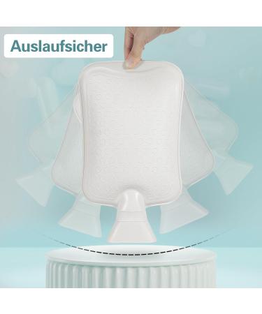 Hot Water Bottle with Kangaroo Pocket - 2L Grey Bed Bottle for Adults & Kids | Warmth & Comfort - Buy Online on GoSupps.com