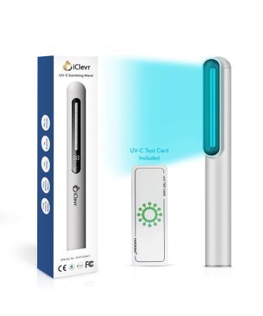 UV-C Light Sanitizer Wand - Powerful 253nm UV Sterilizer Rechargeable Handheld Ultraviolet Portable 99.99% Disinfection for Home, Office, Travel - Total Transparency UVC Test Card Included