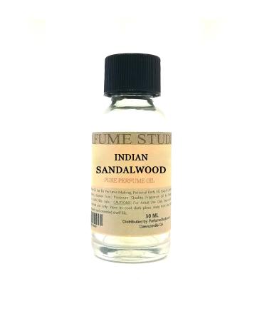 Indian Sandalwood Perfume Oil for Perfume Making Personal Body Oil Soap Candle Making Splash-On Glass Bottle. Compatible with: (Indian Sandalwood 1oz)