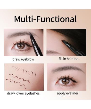 Erinde Microblading Eyebrow Pen - Waterproof Long-Lasting Natural-Hair-Like Brow Pencil with 4-Fork Tip - Walnut Brown 01 for Women - Buy Online on GoSupps.com