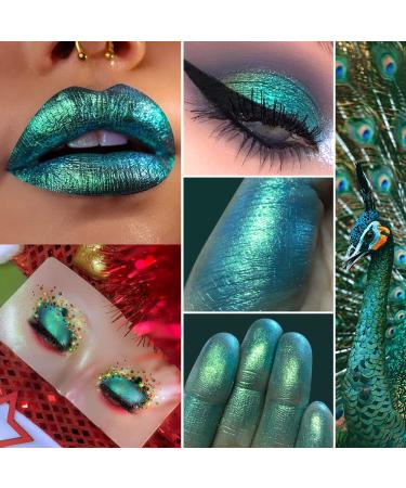 Green Multichrome Chameleon Eyeshadow Palette for Women - Highly Pigmented and Long Lasting with Glitter, Shimmer, and Metallic Holographic Powder - Perfect for Stage and Party Makeup - Buy Online on GoSupps.com