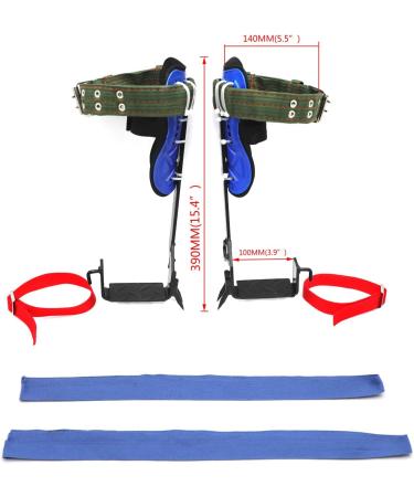 Tree Climbing Spike Set - Adjustable Safety Belt with Lanyard Rope and Rescue Gear - Blue Color - ET-OUTDOOR002-RAW - Buy Online on GoSupps.com