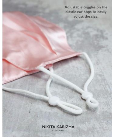 KARIZMA Beverly Hills Pink Silk Face Mask - Designer Reusable Facemask for Women | Washable Luxury Fashion Mask - Buy Online on GoSupps.com