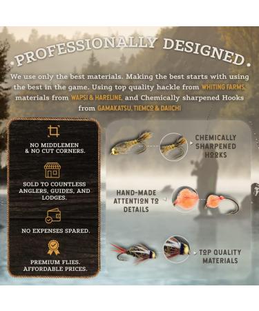 DiscountFlies Terrestrial Dry Fly Fishing Kit w/ Fly Box - 12 Realistic Trout Flies for Effective Fishing - Buy Online on GoSupps.com