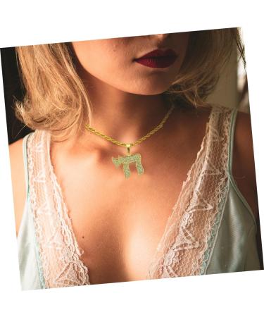 TOPPERFUN Men's Necklaces Chai Symbol Necklace Women Necklace Charm Chain Necklace European and American Miss - Buy Online on GoSupps.com