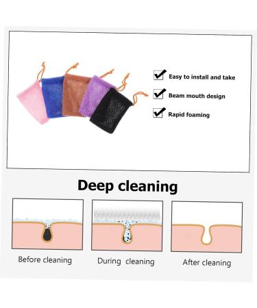 CANIGHT 5pcs Lathering Mesh Soap Foaming Bag Soap Saver Pouches Back Bath Scrubber Soap Pouch Nylon - Buy Online on GoSupps.com