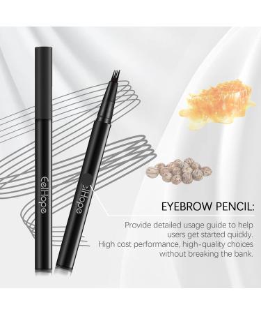 2024 New Magic Eyebrow Pencil with 4 Fork Tip Upgraded 3D Waterproof Microblading Eyebrow Pen Microblade Precise Eyebrow Contouring Pen Long-Lasting Natural Eye Brow Pencils for Women (Black) - Buy Online on GoSupps.com