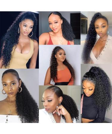 Ponytail Extension 12-26" Kinky Curly Ponytail Human Hair Ponytail for Black Women Curly Wrap Around Ponytail Hair Piece Clip In Human Hair Extension Natural Black Ponytail Hair Extension(22inches 100 22inches 100g Kinky Curly - Buy Online on GoSupps.com