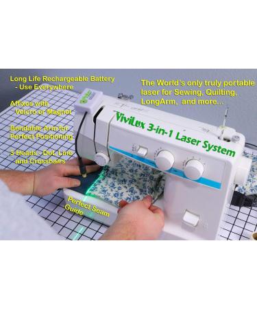 ViviLux 3-in-1 Rechargeable GREEN Laser System with Adjustable Line  Crosshairs and Dot Illumination Heads  Innovative Sewing and Quilting Notion for Precise Stitching  Mounts with HOOK AND LOOP TAPE 1.US Plug - Buy Online on GoSupps.com