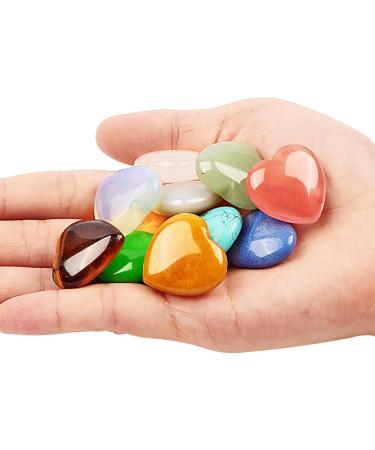 HOVIN 10 PCS Rose Quartz Crystals Heart Lucky Stones Set | Healing Gemstones 25mm - International Shipping - Buy Online on GoSupps.com