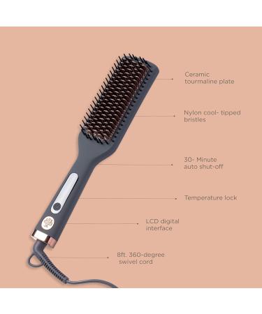 Hairitage Smooth Sailing Heated Ceramic Straightening Brush - Anti-Frizz Detangling and Blowouts for All Hair Types - Buy Online on GoSupps.com