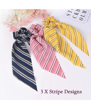 12 Pcs Chiffon Floral Hair Scarf Scrunchies - Vintage Ponytail Holder & Hair Bands for Women Girls - Buy Online on GoSupps.com