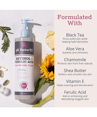 PH Factor 5.5 Clinical Retinol Moisture Cream for Face, Body & Hands - Anti Aging & Wrinkle Cream - 16 Fl Oz - Made in USA - Buy Online on GoSupps.com