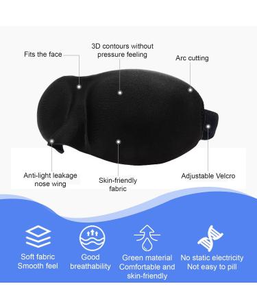 Pack of 3 Sleep Masks 100% Light Blocking 3D Eye Masks for Men & Women Ultralight Night Blindfolds for Side & Back Sleepers Multi-Colored Travel Eye Covers - Buy Online on GoSupps.com