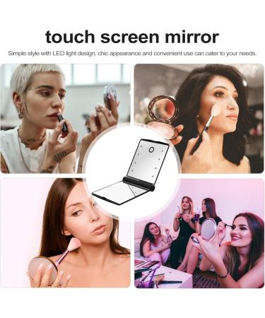 Minkissy Compact Mirror LED Travel Cosmetic Mirror Double Sided Pocket Cosmetic Mirror Foldable Portable Mirror for Women Black - Buy Online on GoSupps.com