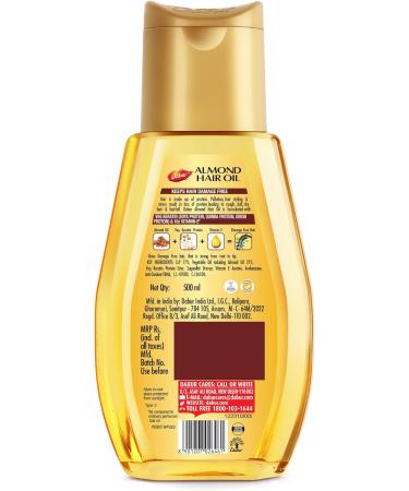 Dabur Almond Hair Oil 500ml - Nourishing & Strengthening for Healthy Hair | Buy Online Worldwide - Buy Online on GoSupps.com