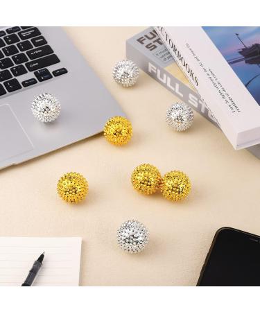 Fingertoys 8-Piece Magnetic Massage Balls Set - Acupuncture & Yoga Massage Balls (32mm) - Silver & Golden for Muscle Relief - Buy Online on GoSupps.com