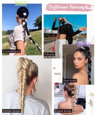 REECHO DIY Braid Ponytail Extension - Long Straight Synthetic Hairpiece in Light Blonde 34 Inch for Women - Buy Online on GoSupps.com