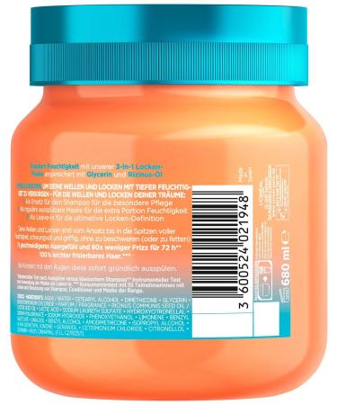 L'Or al Paris Elvital Moisture Mask for Defined Curls - Anti-Frizz Treatment 680ml | Dream Length Curls 3-in-1 Hair Mask - Shop Internationally - Buy Online on GoSupps.com