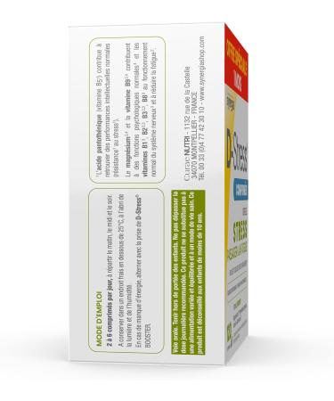  D-Stress D-STRESS 120 Tablets Special Offer 1 Month | 3rd Generation Magnesium + Taurine + Arginine + B Vitamins | Manages Daily Stress and Reduces Fatigue | Laboratoire SYNERGIA - Buy Online on GoSupps.com