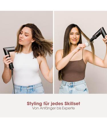 Shark FlexStyle 3-in-1 Airstyler & Hair Dryer - No Heat Damage Car Wrap Lure Oval Brush Concentrator - Champagne & HD424eu Black & Rose Gold - Buy Online on GoSupps.com
