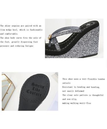 Women s Fashion Toe Loop Sandals | Platform Wedge Bunion Corrector Rhinestone Sandals for Summer Hiking & Beach - Size 6 Black - Buy Online on GoSupps.com