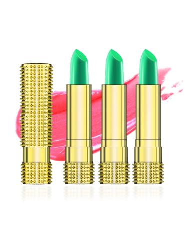 Kyda 3pcs temperature lipstick long -lasting moisturizing temperature change color lip balm crystal jelly lipstick waterproof and not easy to fade