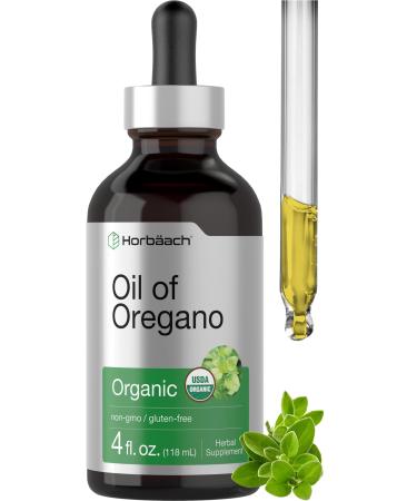Horbaach Organic Oregano Oil Drops 4 fl oz | Vegan Liquid Extract | Non-GMO & Gluten Free Supplement