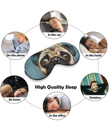 Funny Pug Dog Sleep Mask | Cute Light-Blocking Sleep Mask for Women | Adjustable Strap Eye Cover Eyeshade - Buy Online on GoSupps.com