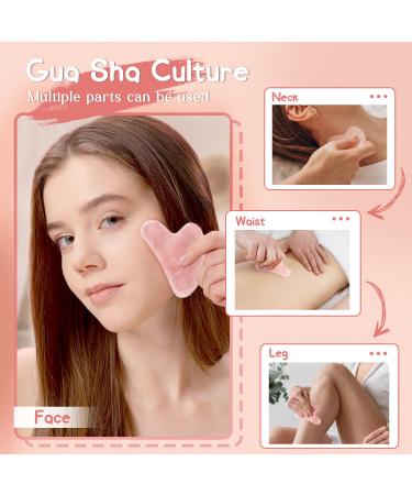 Buy Gua Sha Rose Quartz Massage Tool - Heart Shape Facial Scraping & SPA Acupuncture Therapy for Glowing Skin - Buy Online on GoSupps.com