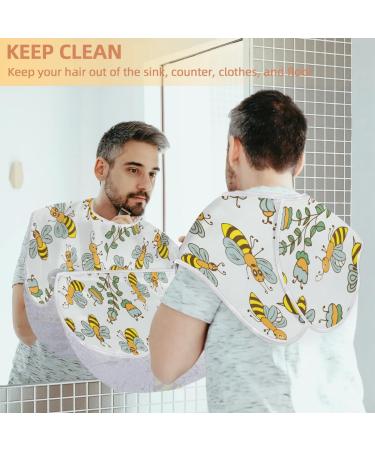 Beard Bib Apron for Men | Non-Stick Waterproof Hair Catcher & Grooming Cape with Cute Bee Design - Buy Online on GoSupps.com