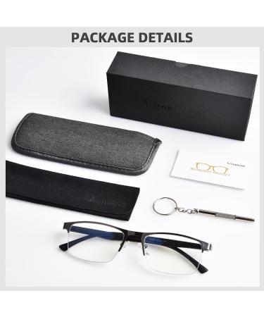 FONHCOO Half-Rim Reading Glasses for Men & Women - Senior Visual Aid with Blue Light Filter Gray 3.0x - Buy Online on GoSupps.com
